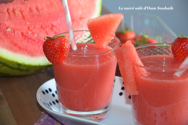 smoothie minceur fraise pasteque pomme